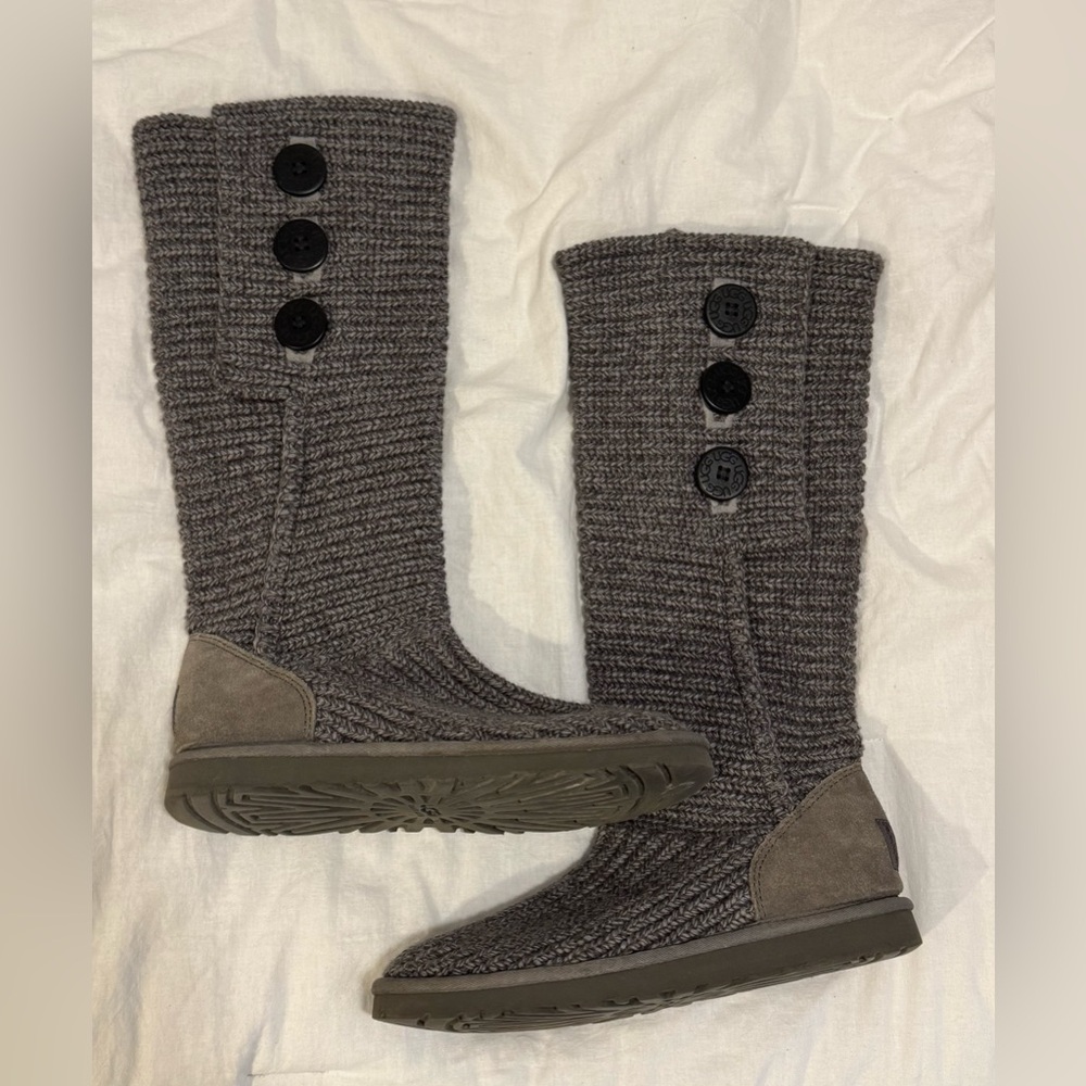 Ugg Women's Gray Cardy Classic Knit Button